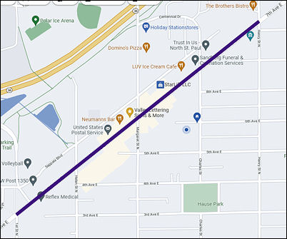 Map to North St. Paul History Cruze Car Show